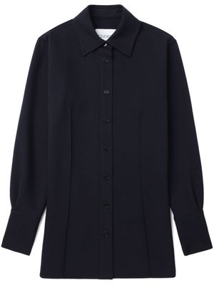 Closed pleat-detail long-sleeve shirt - Black