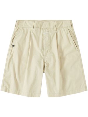 Closed pleated cotton shorts - Neutrals