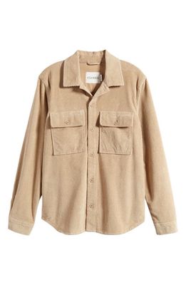Closed Regular Fit Corduroy Button-Up Utility Shirt in Biscuit