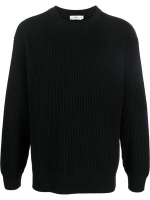 Closed ribbed-knit jumper - Black