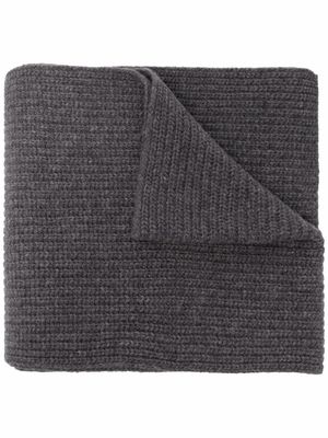 Closed ribbed knit scarf - Grey