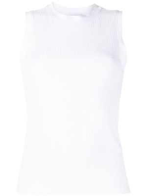 Closed ribbed-knit tank top - White