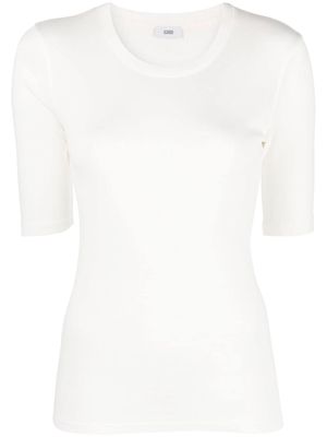 Closed round-neck short-sleeved T-shirt - White