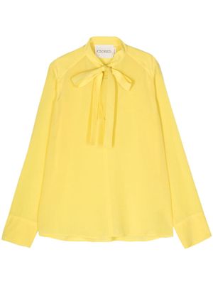 Closed silk georgette blouse - Yellow