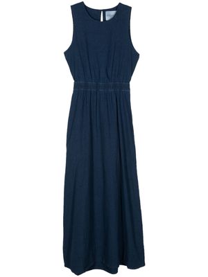 Closed sleeveless maxi dress - Blue