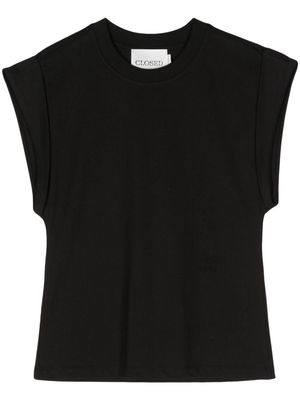 Closed sleeveless organic-cotton tank top - Black