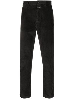 Closed slim-cut corduroy trousers - Grey