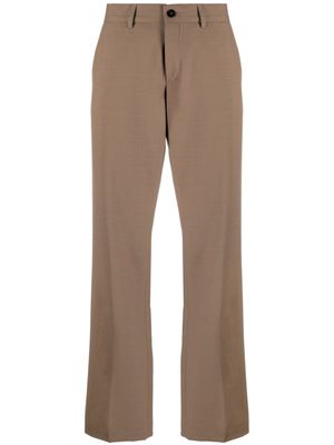 Closed straight-leg mid-rise trousers - Brown