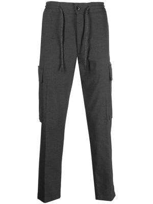 Closed straight-leg wool-cotton trousers - Grey
