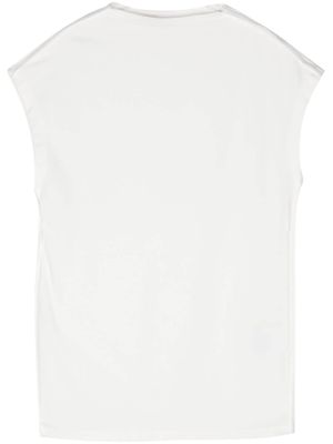 Closed straight-neck tank top - White