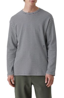 Closed Stripe Long Sleeve Crewneck T-Shirt in Ivory