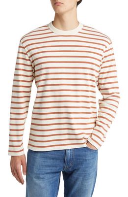 Closed Stripe Long Sleeve Organic Cotton T-Shirt in Ecru