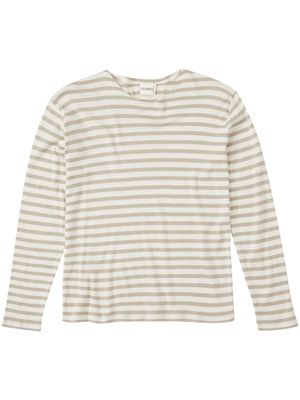 Closed striped long-sleeve T-shirt - White