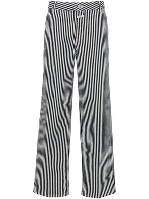 Closed striped mid-rise straight jeans - White