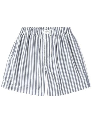 Closed striped organic cotton deck shorts - Grey