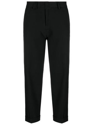 Closed tailored straight-leg trousers - Black