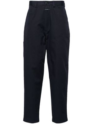 Closed tapered-leg twill trousers - Blue