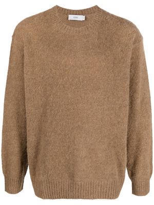 Closed textured knit jumper - Brown