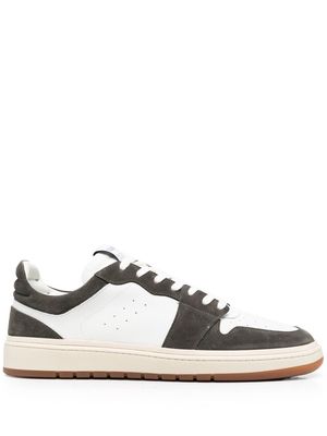 Closed two-tone lace-up sneakers - Green