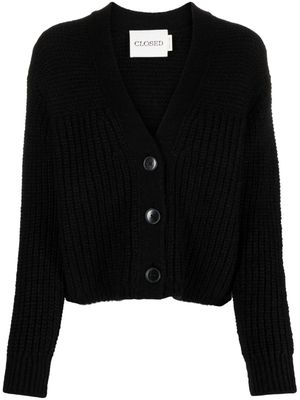 Closed V-neck chunky-knit cardigan - Black