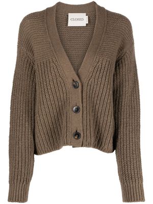 Closed V-neck chunky-knit cardigan - Brown
