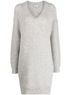 Closed V-neck sweater dress - Grey