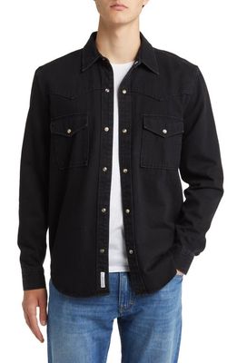 Closed Western Cotton Snap-Up Shirt in Black/Black