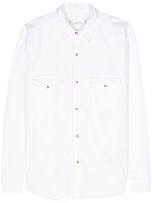 Closed western-style cotton shirt - White