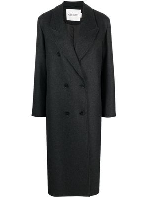 Closed wide-lapels double-breasted coat - Grey