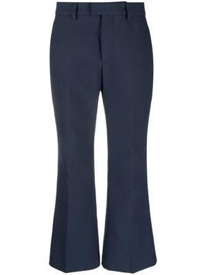 Closed wide-leg cropped trousers - Blue