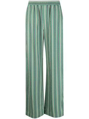Closed Winona striped wide-leg trousers - Green