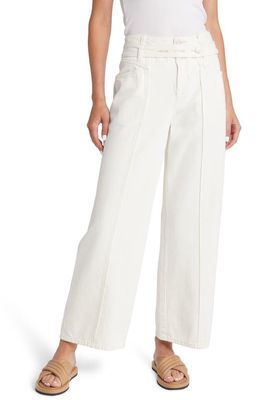 Closed Women's X-Press Belted High Waist Wide Leg Jeans in Creme