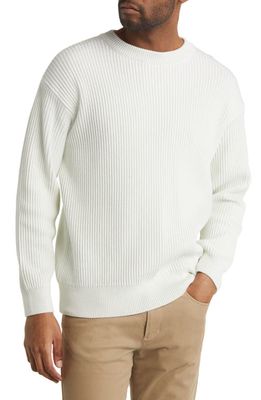 Closed Wool & Cotton Rib Sweater in Marble White