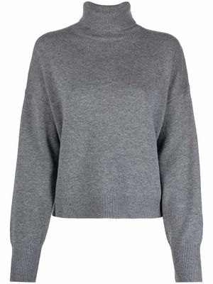 Closed wool-blend roll neck jumper - Grey