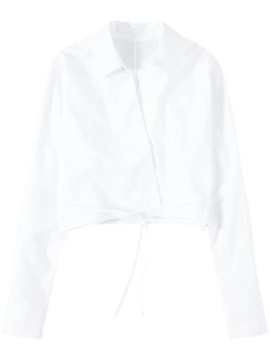 Closed wrap cotton shirt - White