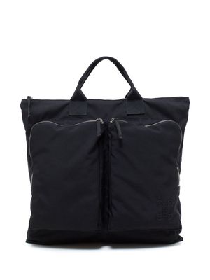 Closed zip-away top-handle tote bag - Black