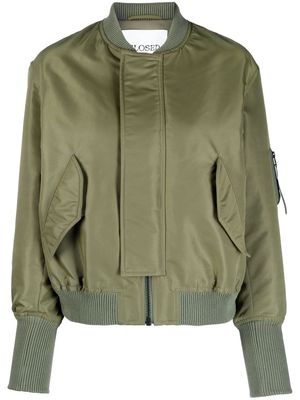 Closed zip-up bomber jacket - Green
