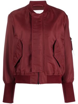 Closed zip-up bomber jacket - Red