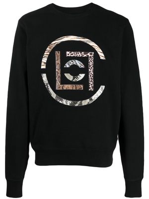 CLOT animal-print logo-patch sweatshirt - Black