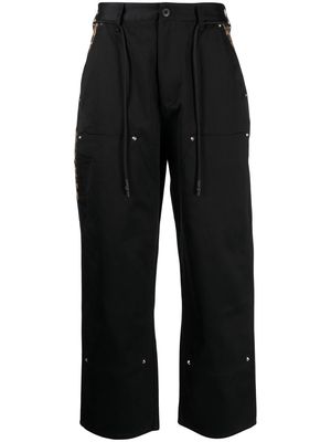CLOT Carpenter leopard-print trim trousers - Black