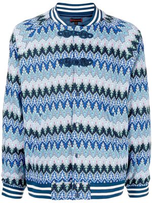 CLOT crochet-knit baseball jacket - Blue