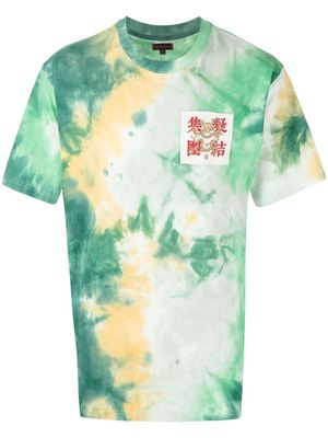 CLOT dragon-patch tie-dye T-shirt - Green
