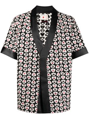 CLOT heart-print short-sleeved shirt - Neutrals