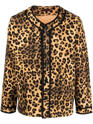 CLOT leopard-print button-front cardigan - Brown