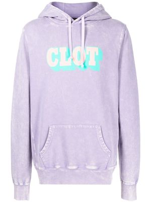 CLOT logo-print drawstring hoodie - Purple