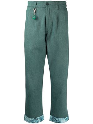 CLOT turn-up straight leg trousers - Green
