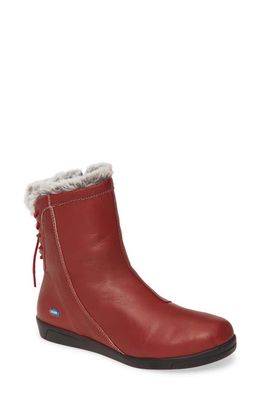 CLOUD Aryana Faux Fur & Wool Lined Boot in Red Leather