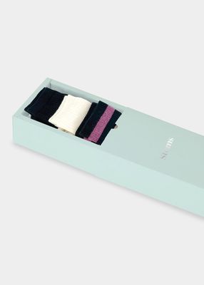 Cloud Cashmere Varsity Socks 3-Pack Gift Box