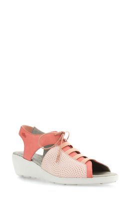 CLOUD Hattie Lace-Up Sandal in Hypnotic Cantaloupe Leather