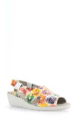 CLOUD Holly Slingback Wedge in Multicolor Flower Leather